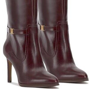 NEW Vince Camuto Womens Skylie2 Leather Knee High Boot 3.5" heel sz 9.5 brown